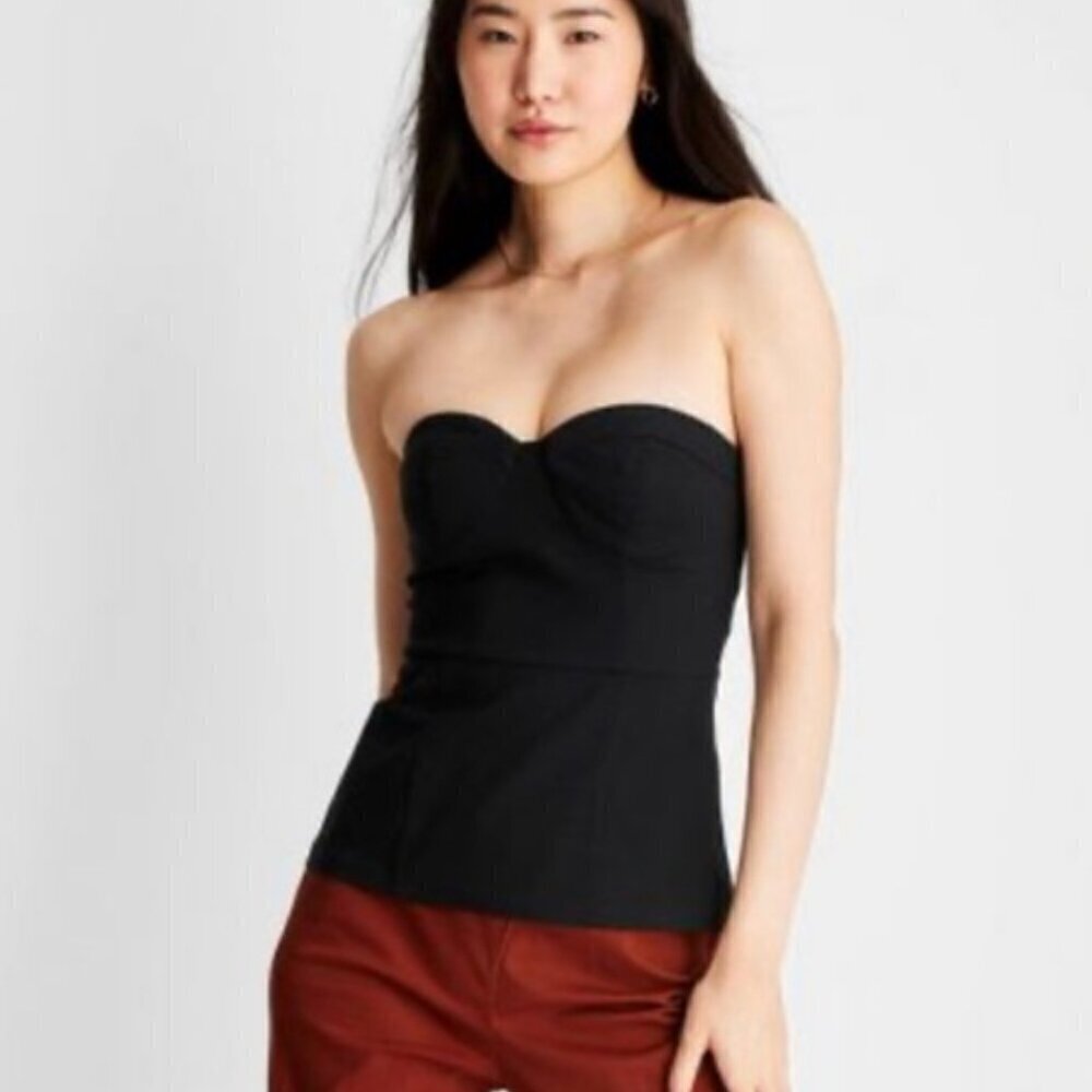 NWOT Future Collective Reese Blutstein Black Sweetheart Corset Top Modern Goth